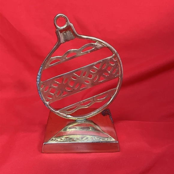Vtg Restoration Hardware Brass Stocking Hanger / Ball Ornament Christmas India - Picture 8 of 13